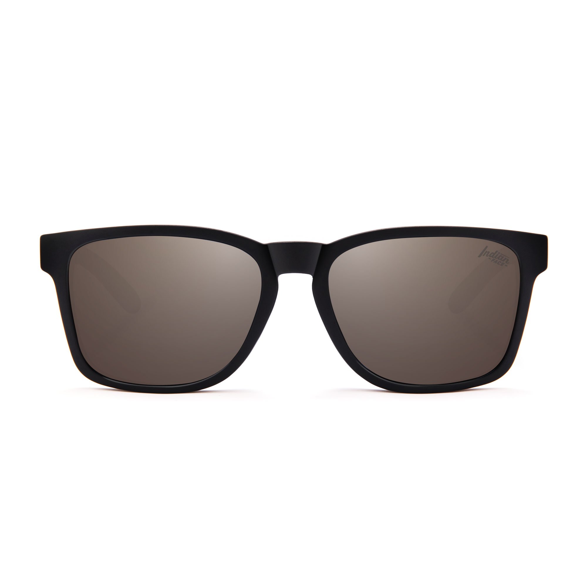 Free Spirit Black/Brown sunglasses with polarized lenses, designed for unisex wear, showcasing a stylish and sporty look.