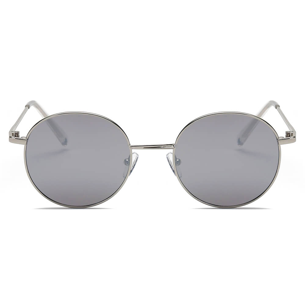 GENEVA Retro Vintage Metal Round Oval Circle Sunglasses with a stylish round design and metal frame, perfect for UV protection.