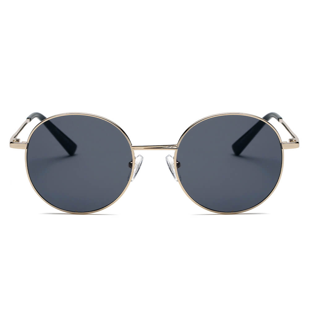 GENEVA Retro Vintage Metal Round Oval Circle Sunglasses with a stylish round design and metal frame, perfect for UV protection.