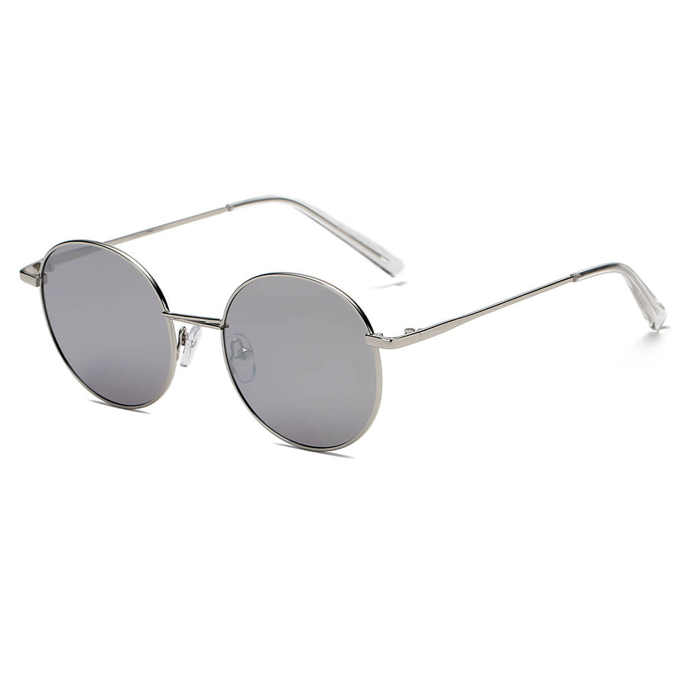 GENEVA Retro Vintage Metal Round Oval Circle Sunglasses with a stylish round design and metal frame, perfect for UV protection.