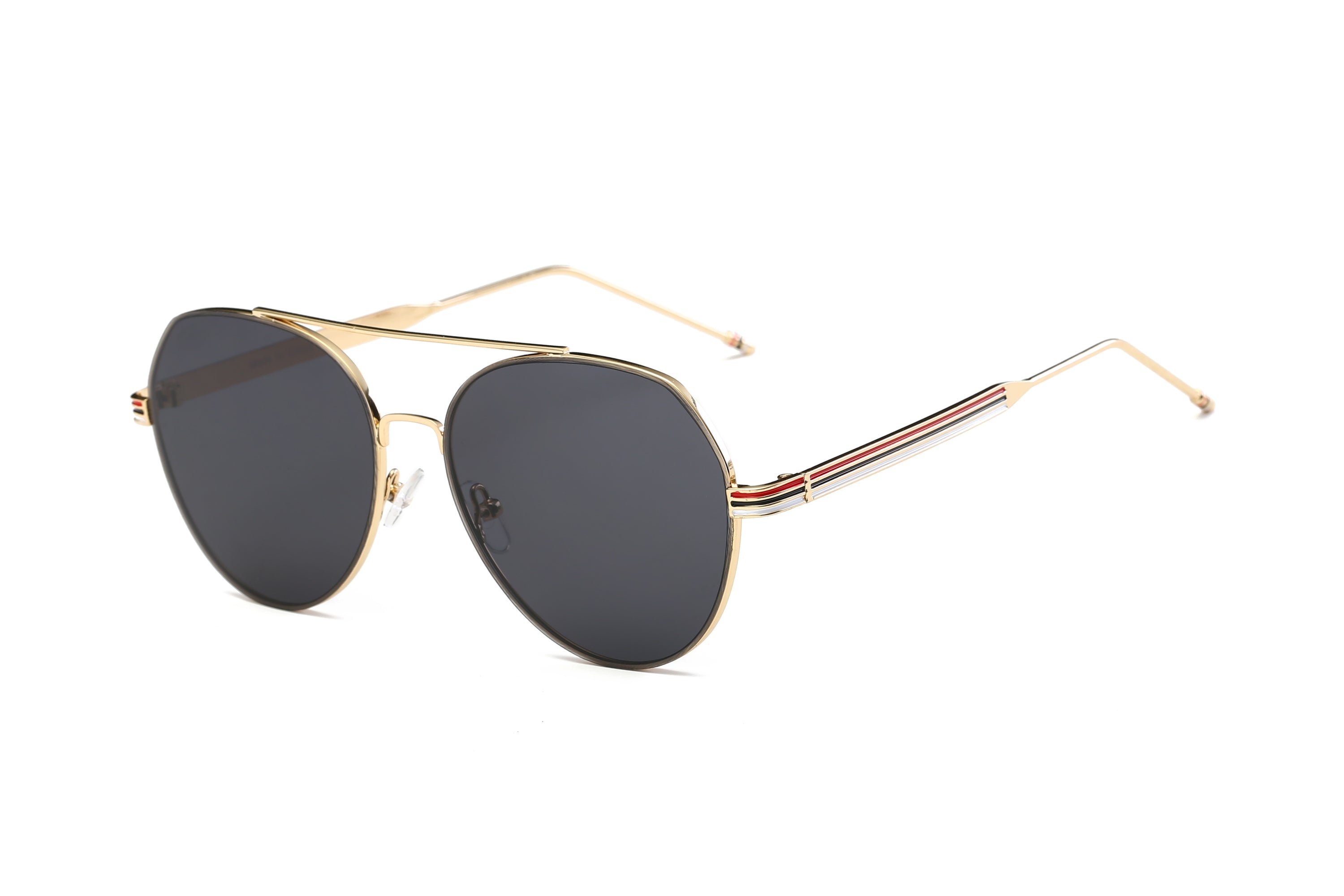 Gwyness unisex classic mirrored aviator sunglasses with metal frame and PC lenses, showcasing stylish design and UV protection.