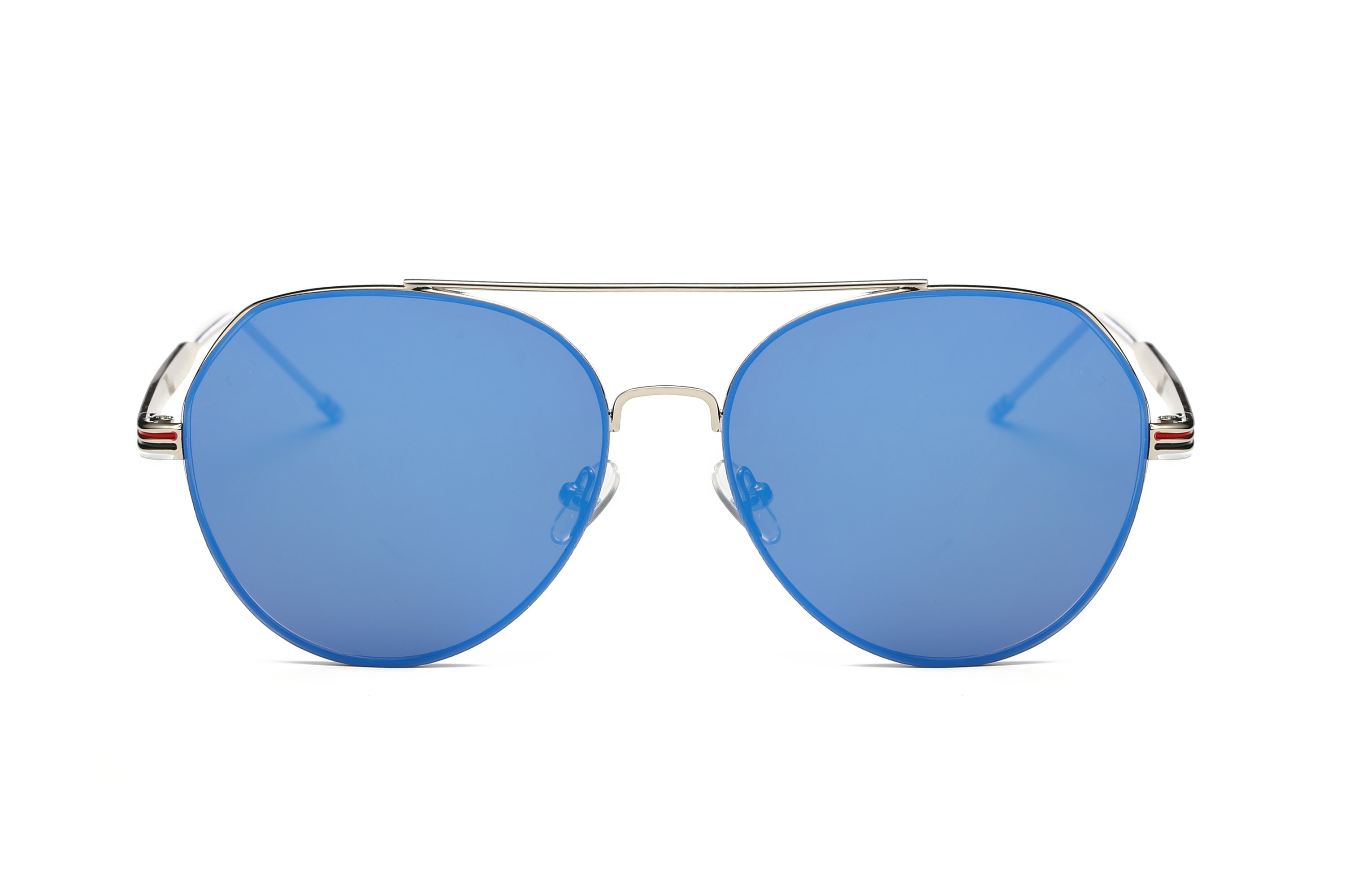 Gwyness unisex classic mirrored aviator sunglasses with metal frame and PC lenses, showcasing stylish design and UV protection.