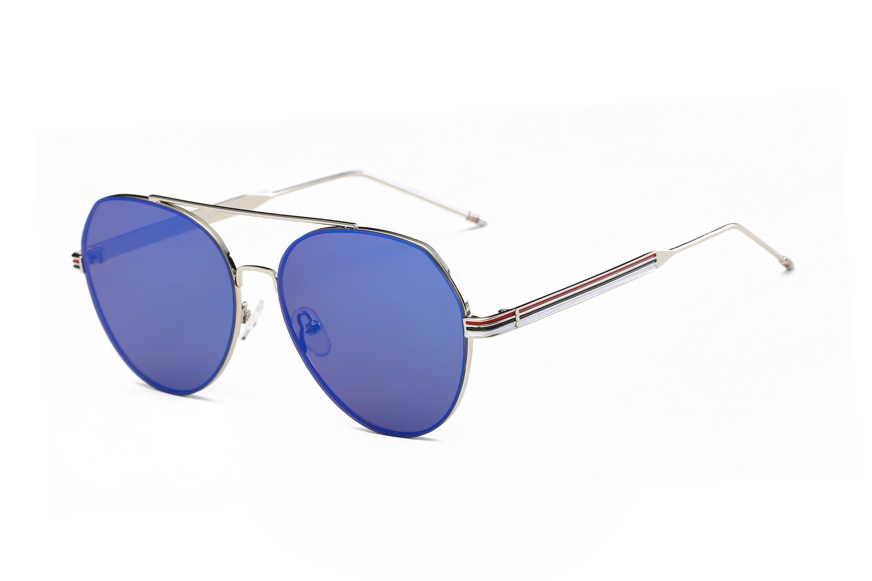 Gwyness unisex classic mirrored aviator sunglasses with metal frame and PC lenses, showcasing stylish design and UV protection.