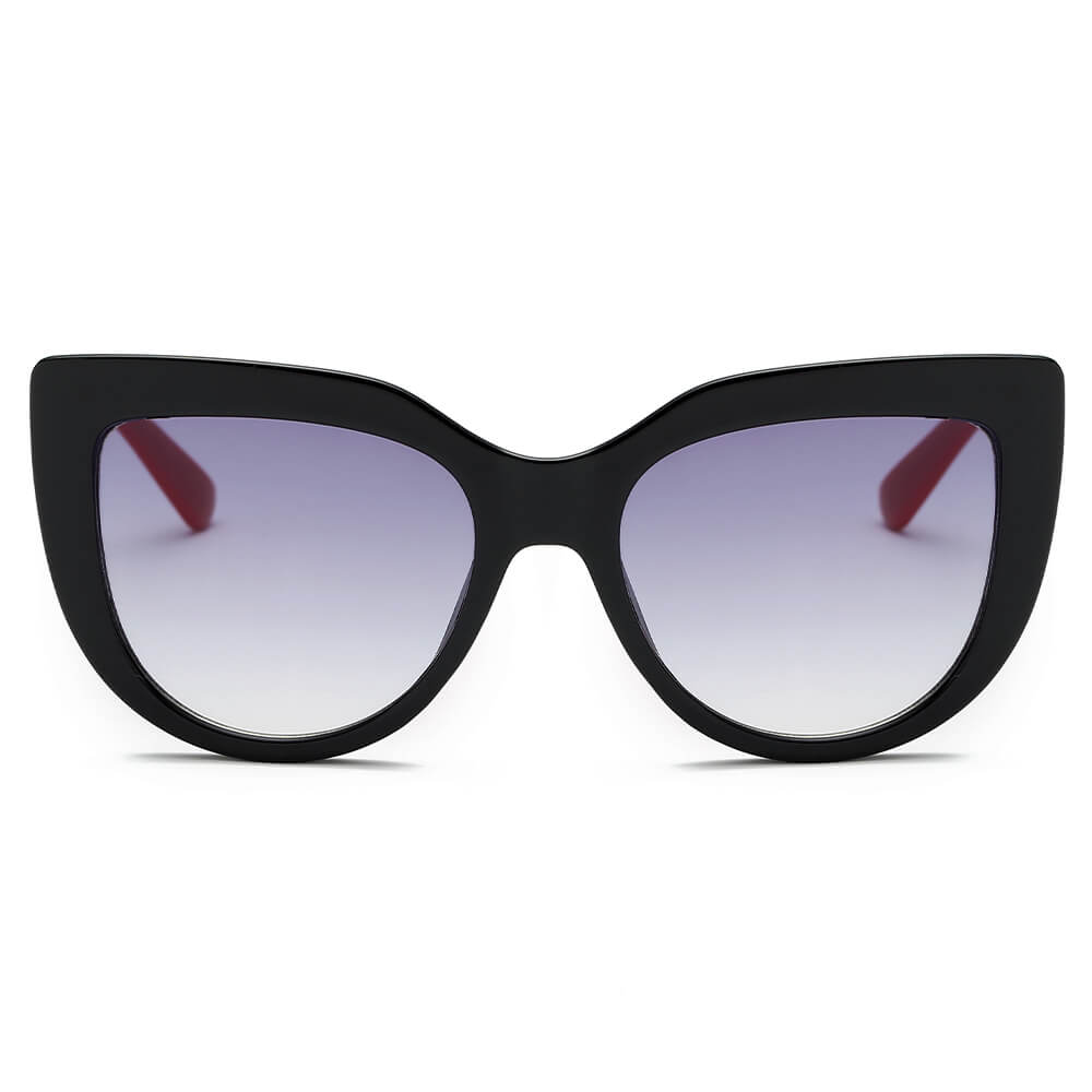 HELSINKI Women Round Cat Eye Oversized Fashion Sunglasses with a stylish design and UV protection.