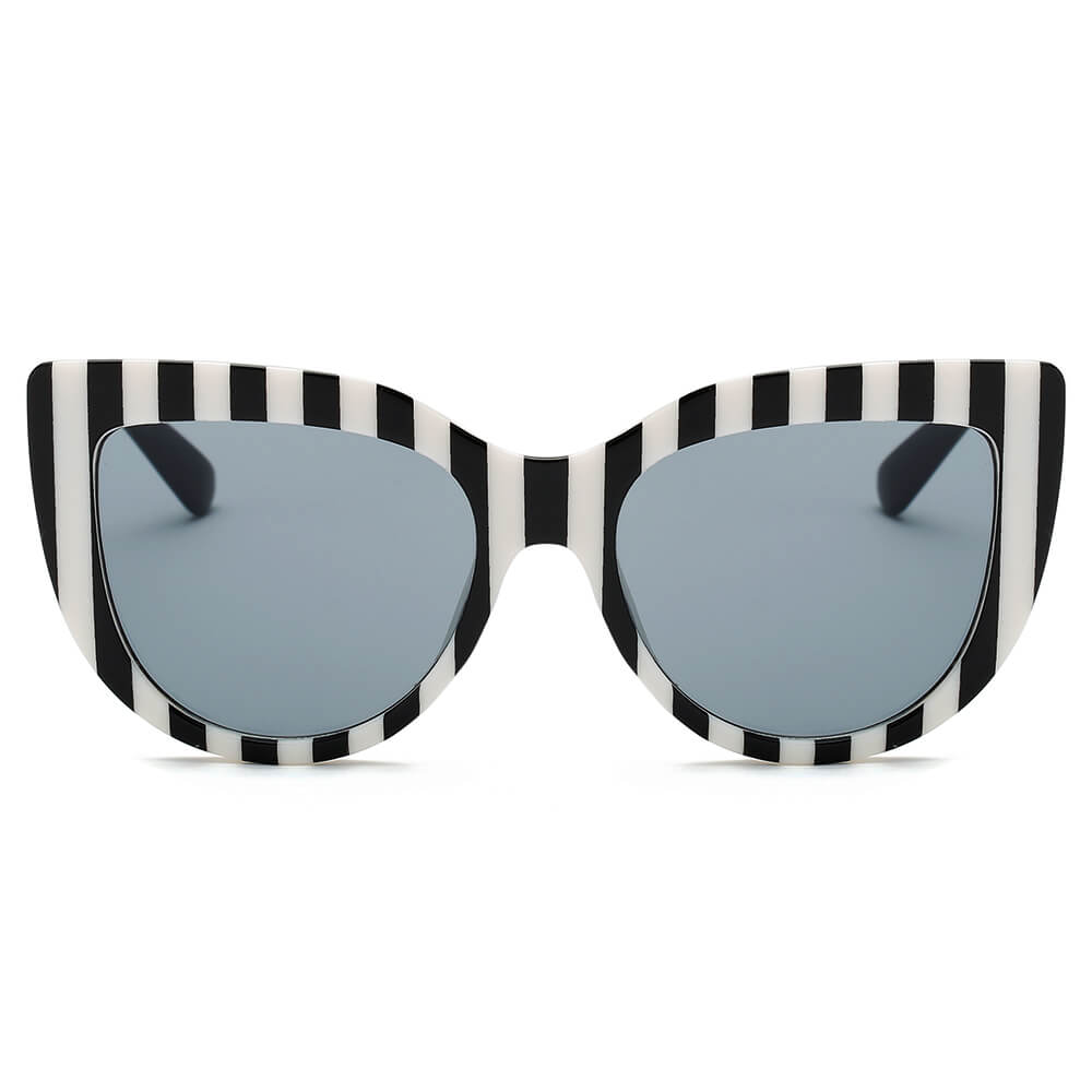 HELSINKI Women Round Cat Eye Oversized Fashion Sunglasses with a stylish design and UV protection.