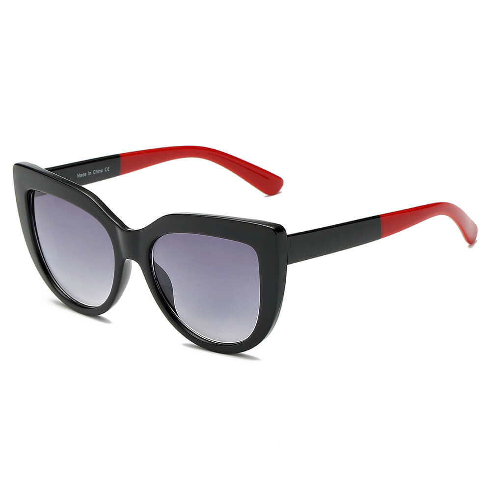 HELSINKI Women Round Cat Eye Oversized Fashion Sunglasses with a stylish design and UV protection.