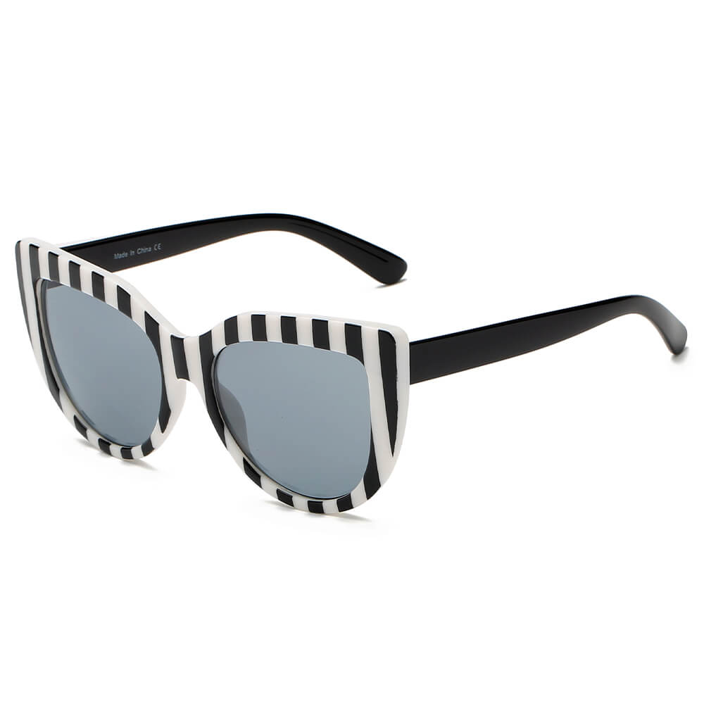 HELSINKI Women Round Cat Eye Oversized Fashion Sunglasses with a stylish design and UV protection.