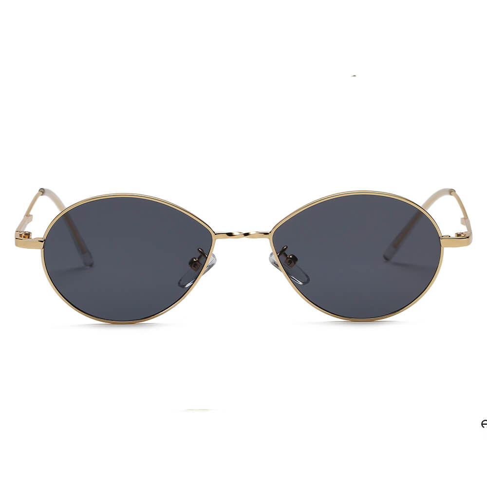 HICKORY Small Retro Vintage Metal Round Sunglasses with a stylish metal frame and polycarbonate lenses, perfect for women.