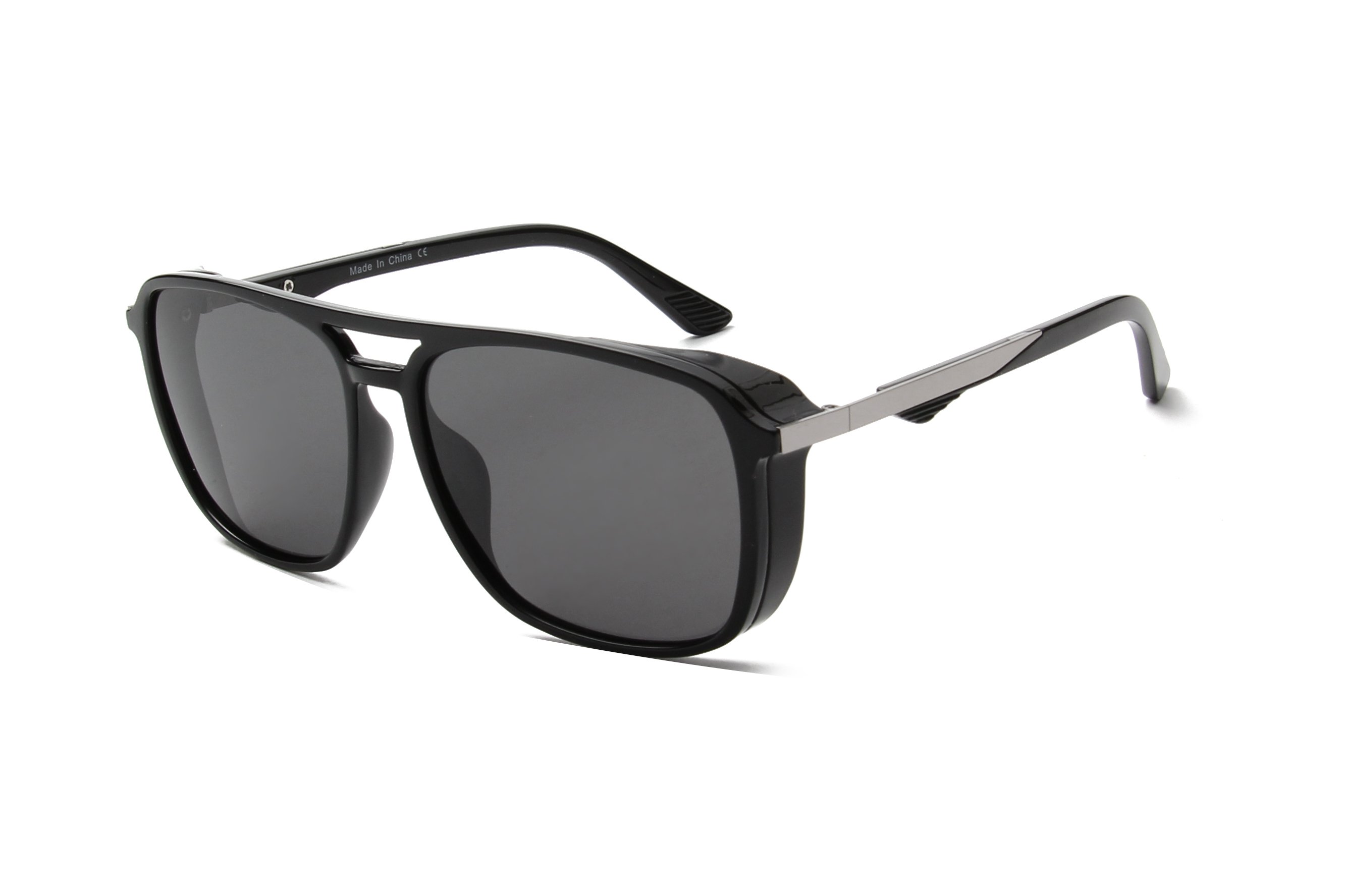 Imogen Unisex Square Fashion Sunglasses with plastic frame and polycarbonate lenses, offering stylish UV protection.