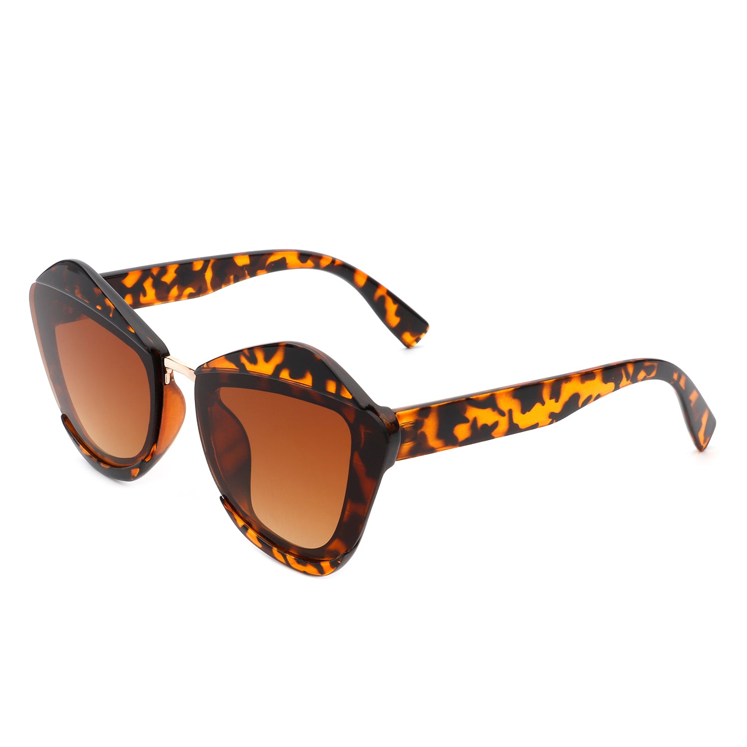 Infernia Women Square Fashion Irregular Cat Eye Sunglasses with a stylish cat eye design and durable plastic frame.