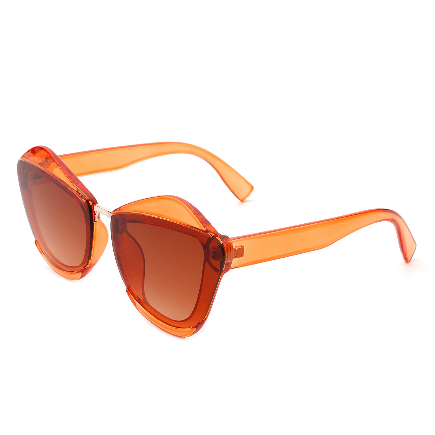 Infernia Women Square Fashion Irregular Cat Eye Sunglasses with a stylish cat eye design and durable plastic frame.