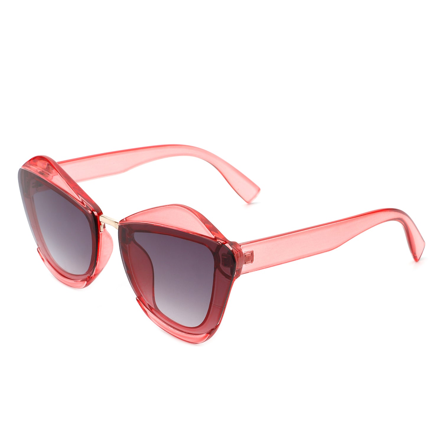 Infernia Women Square Fashion Irregular Cat Eye Sunglasses with a stylish cat eye design and durable plastic frame.