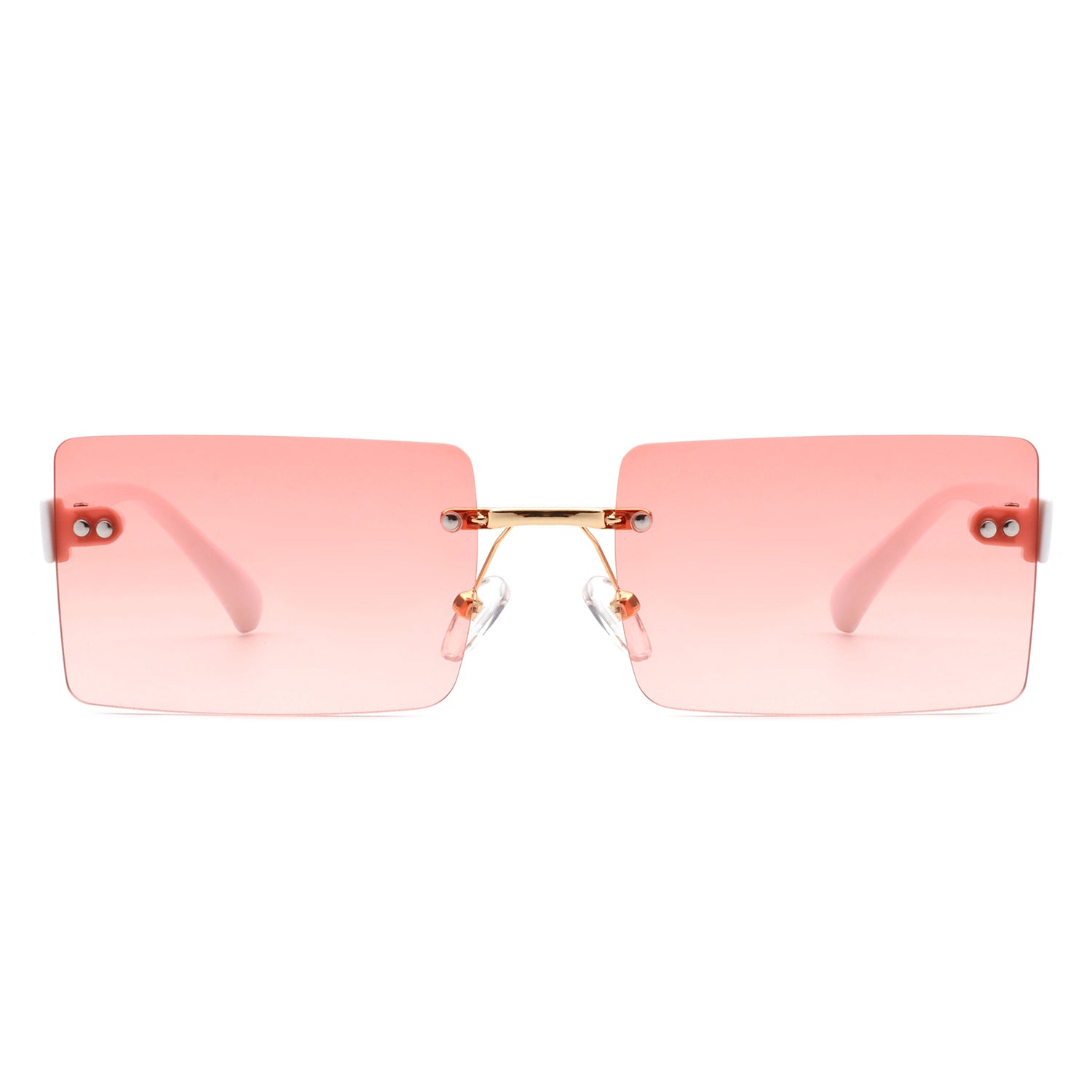 Jadesoul Rectangle Retro Rimless Tinted Fashion Vintage Square sunglasses with a stylish rimless design and tinted lenses.