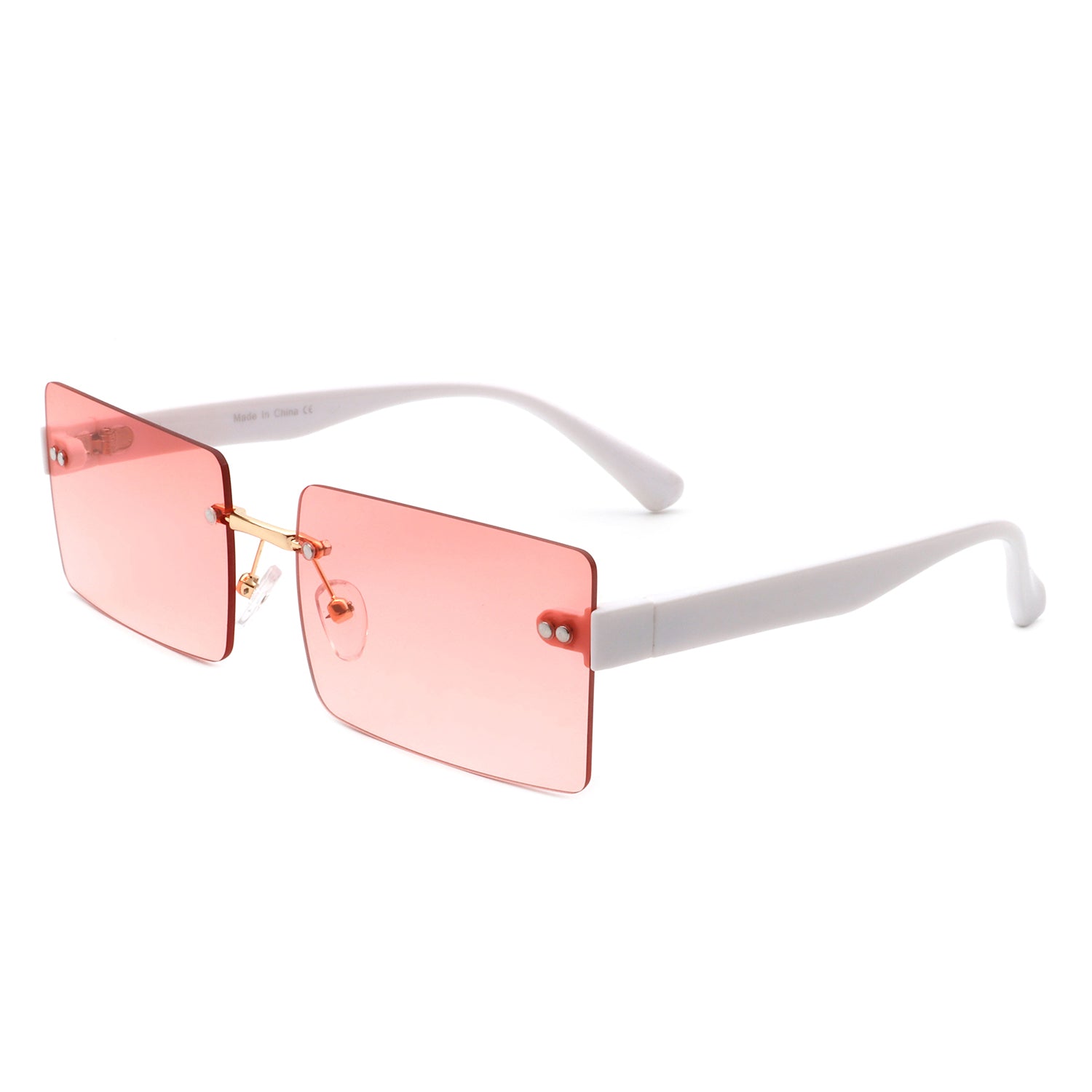 Jadesoul Rectangle Retro Rimless Tinted Fashion Vintage Square sunglasses with a stylish rimless design and tinted lenses.