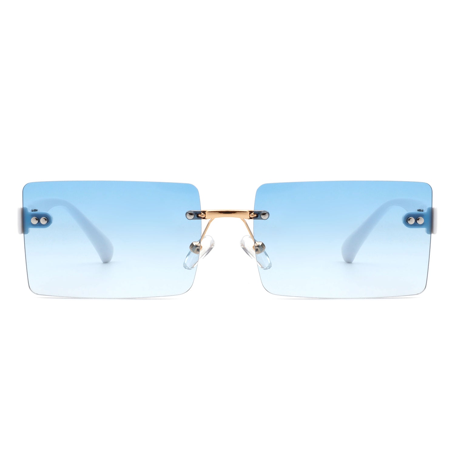 Jadesoul Rectangle Retro Rimless Tinted Fashion Vintage Square sunglasses with a stylish rimless design and tinted lenses.