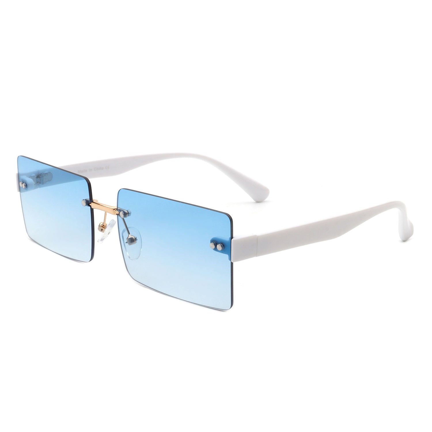 Jadesoul Rectangle Retro Rimless Tinted Fashion Vintage Square sunglasses with a stylish rimless design and tinted lenses.