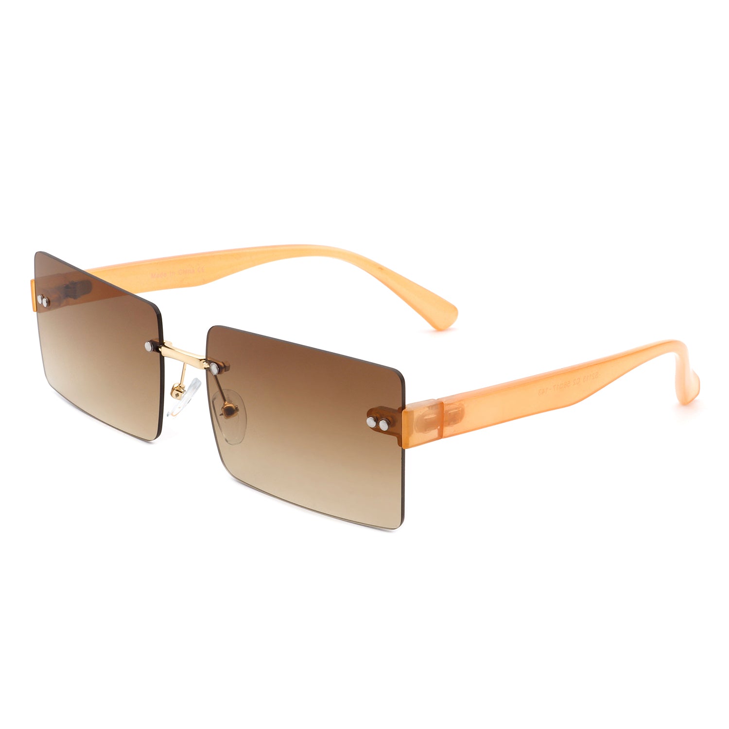 Jadesoul Rectangle Retro Rimless Tinted Fashion Vintage Square sunglasses with a stylish rimless design and tinted lenses.