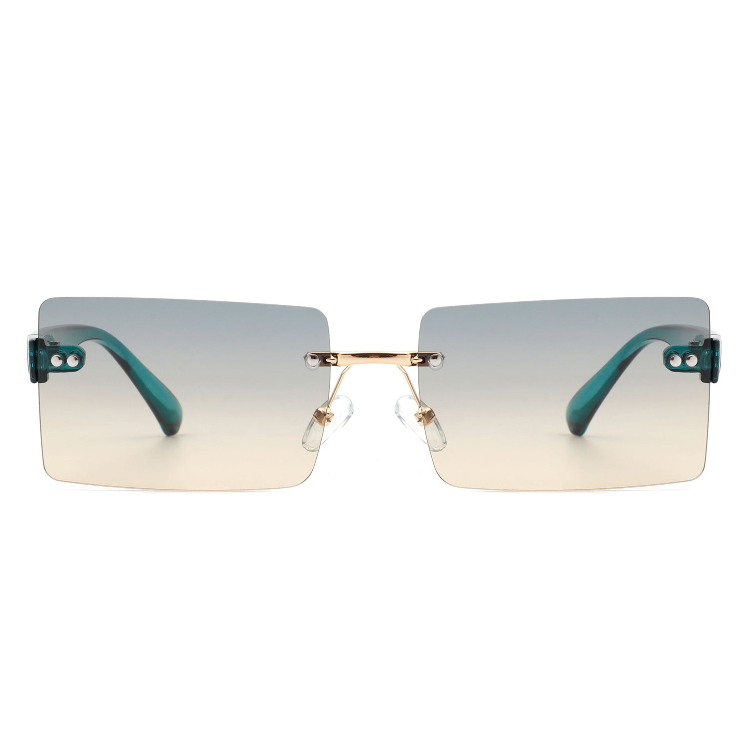 Jadesoul Rectangle Retro Rimless Tinted Fashion Vintage Square sunglasses with a stylish rimless design and tinted lenses.