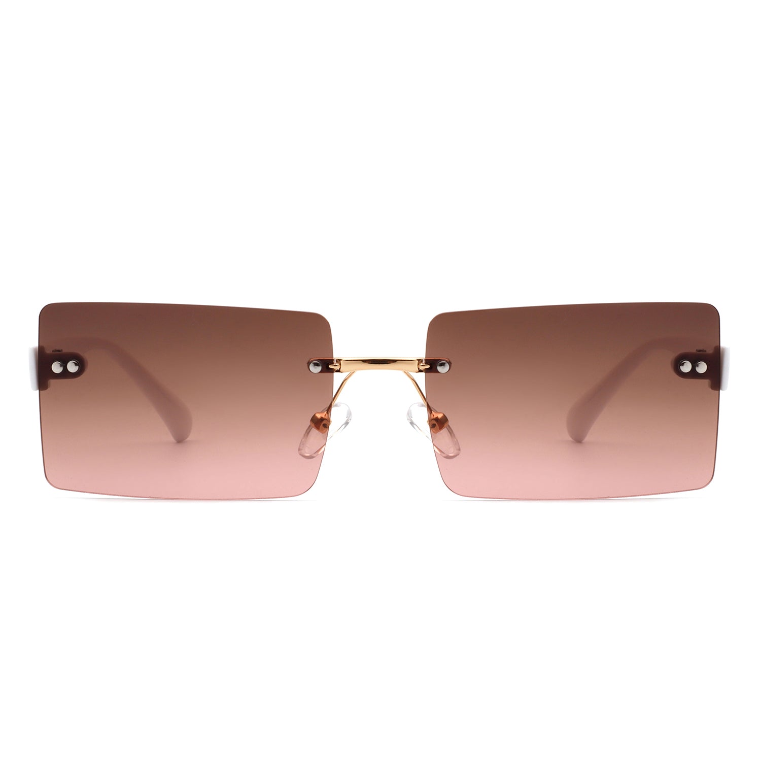 Jadesoul Rectangle Retro Rimless Tinted Fashion Vintage Square sunglasses with a stylish rimless design and tinted lenses.