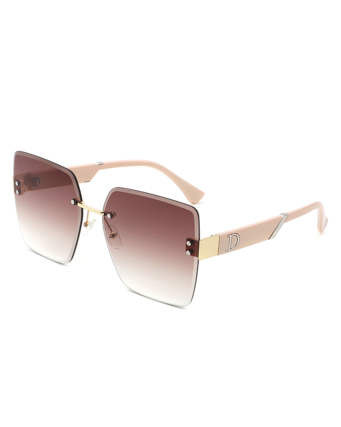 Kaelys Women's Oversized Rimless Sunglasses featuring a modern rimless design and square shape, perfect for stylish sun protection.