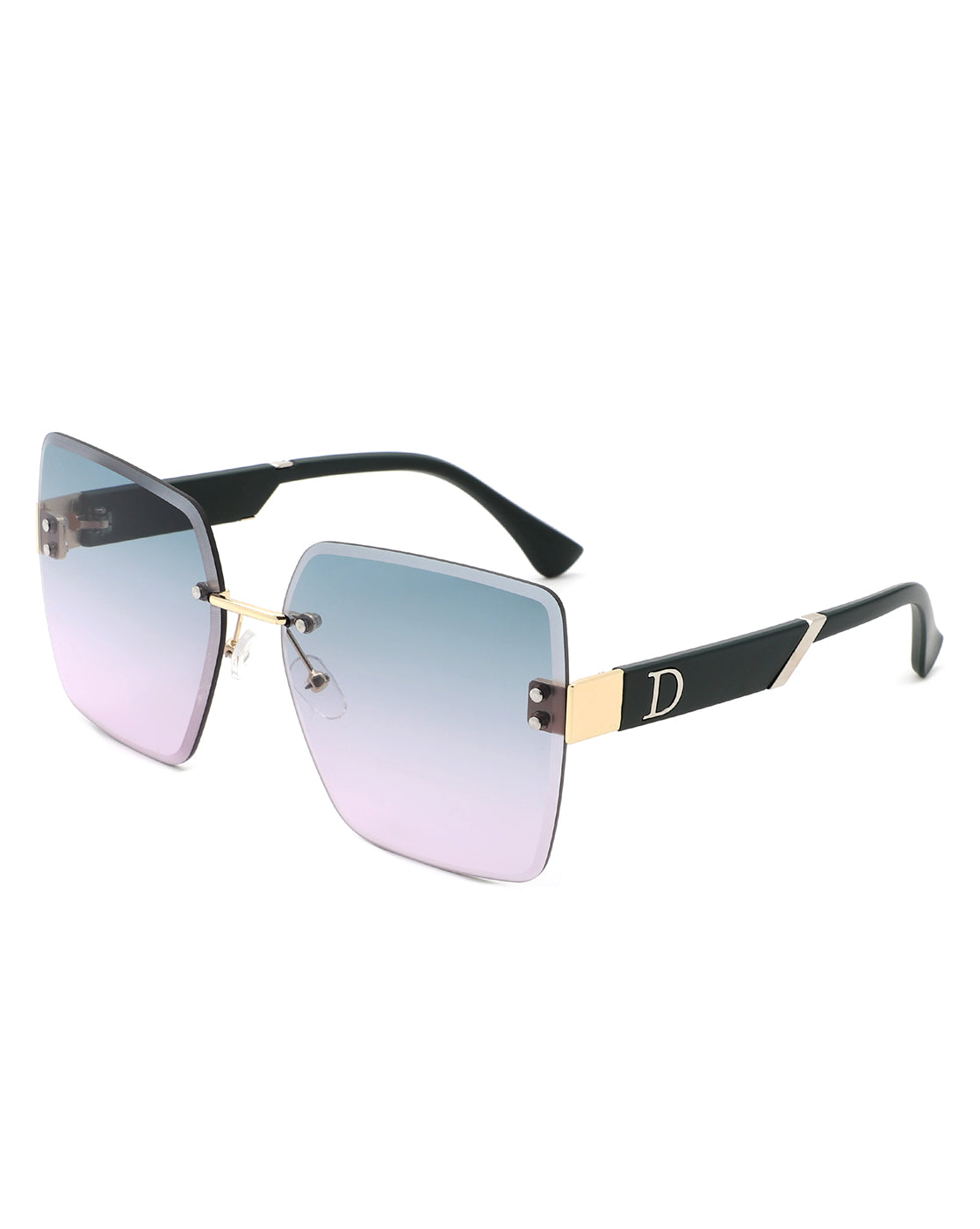 Kaelys Women's Oversized Rimless Sunglasses featuring a modern rimless design and square shape, perfect for stylish sun protection.