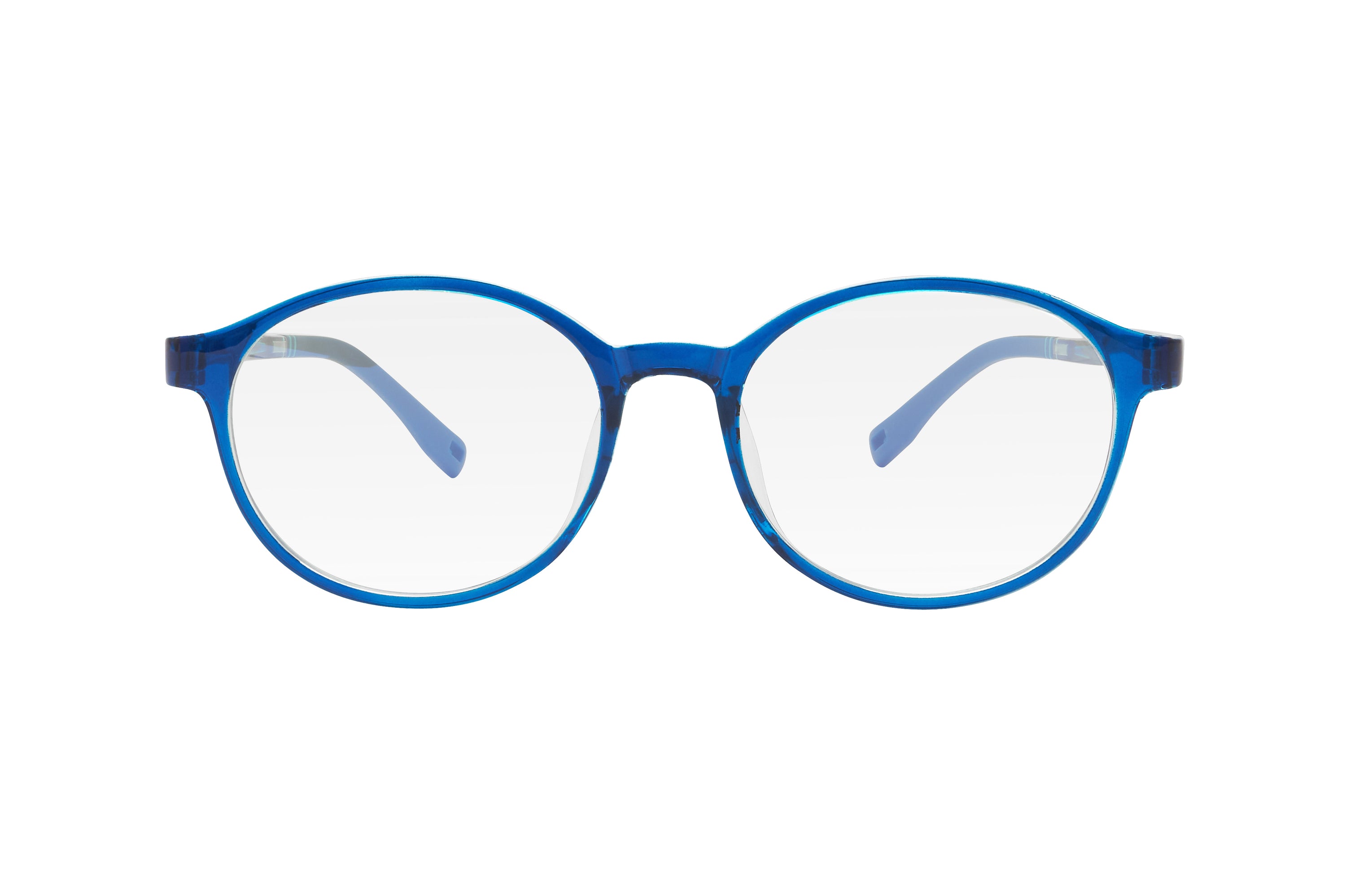 Kai Kids Blue Light Blocking Glasses in a cute round design, made from lightweight TR90 material, perfect for protecting children's eyes from blue light.