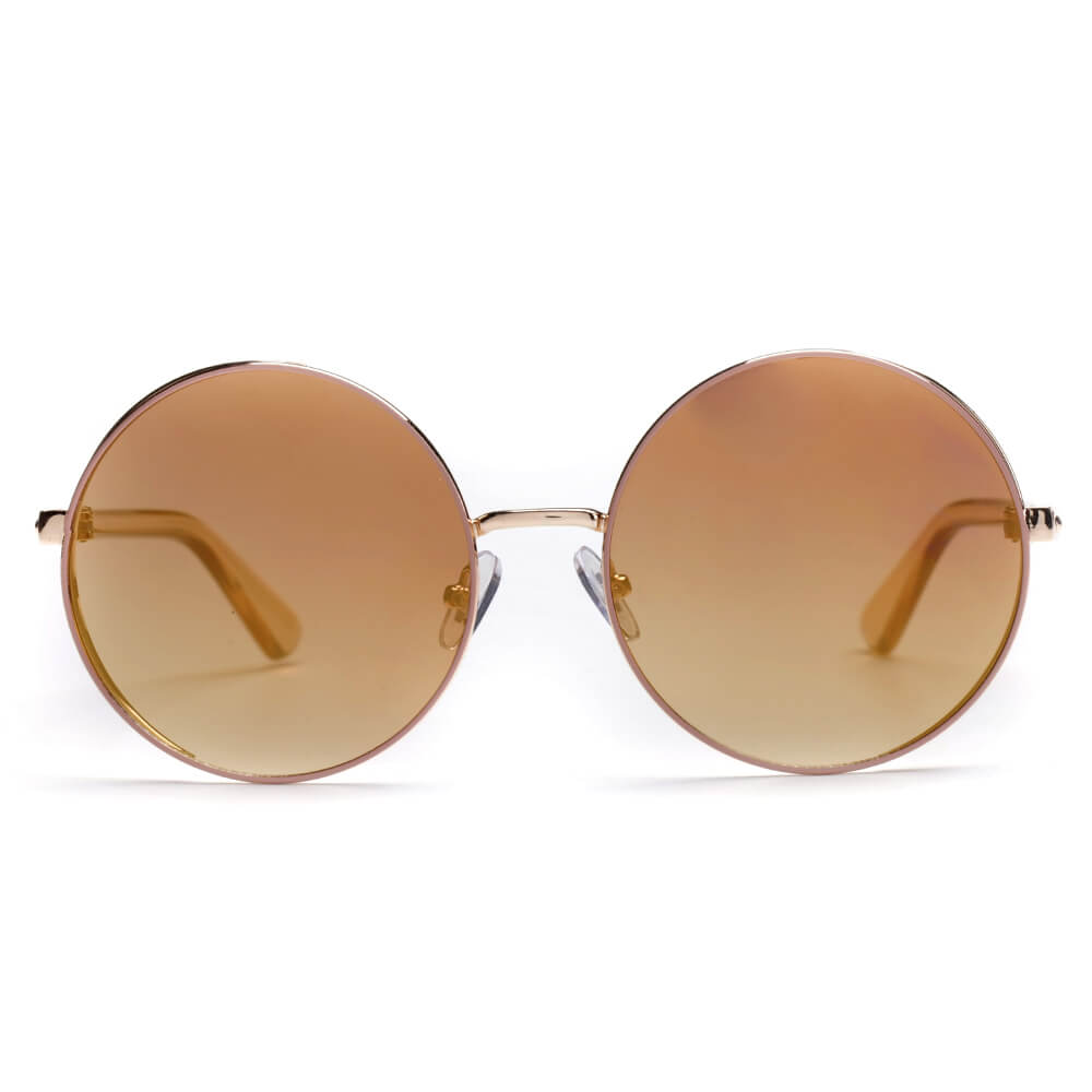 KARLSTAD Women's Classic Round Lennon Fashion Sunglasses featuring a luxurious design with halo effects.