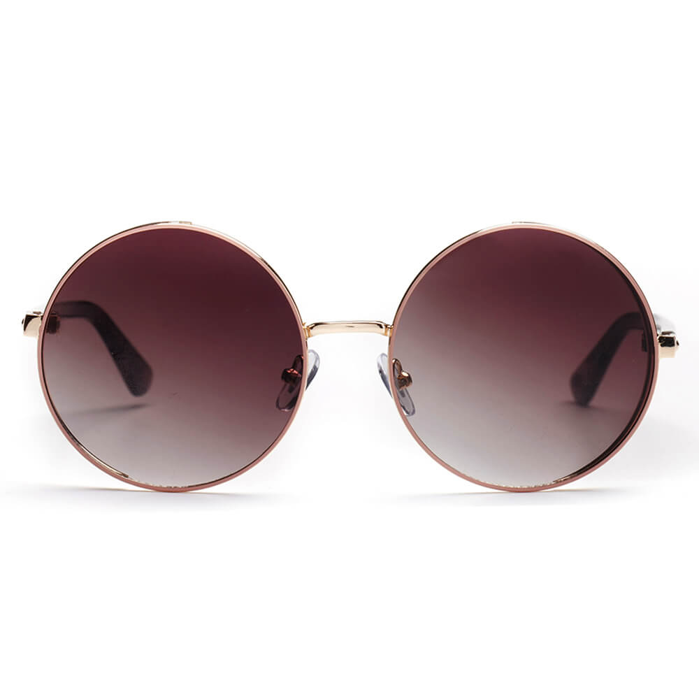 KARLSTAD Women's Classic Round Lennon Fashion Sunglasses featuring a luxurious design with halo effects.