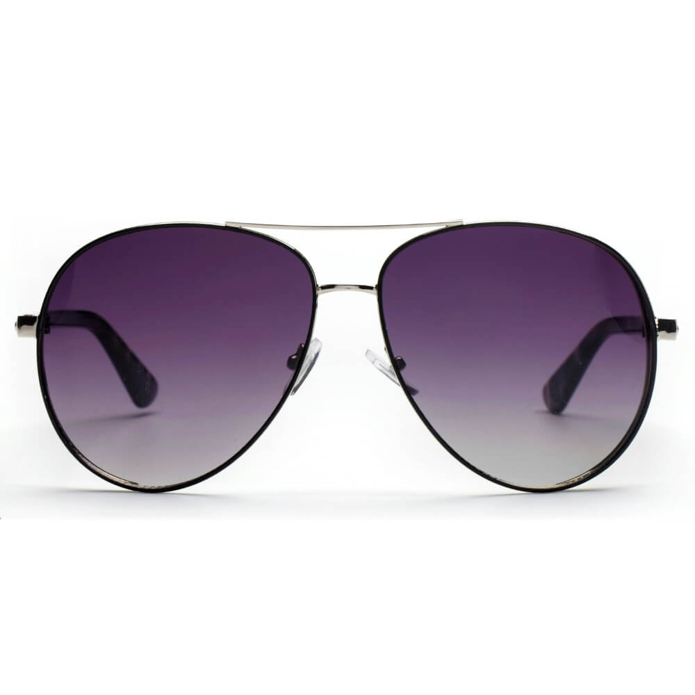 Kearny Classic Flat Top Brow Bar Aviator Fashion Sunglasses with metal frame and polycarbonate lenses, showcasing a stylish design.