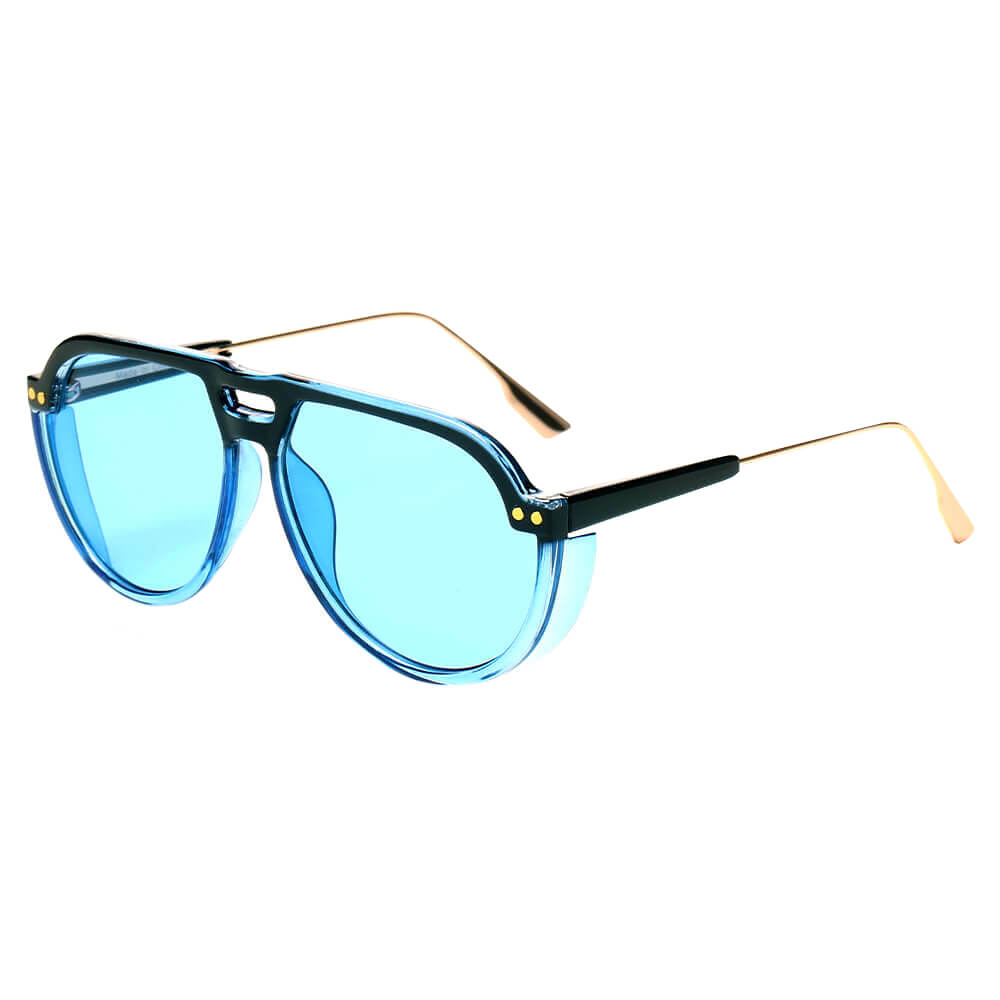 KRAKOW Modern Round Carrera Style Aviator Fashion Sunglasses with a sleek design and lip shield for UV protection.