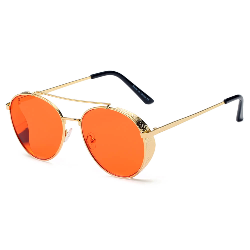 LAREDO Modern Aviator Brow Bar Fashion Sunglasses with metal frame and polycarbonate lenses, showcasing a stylish design.