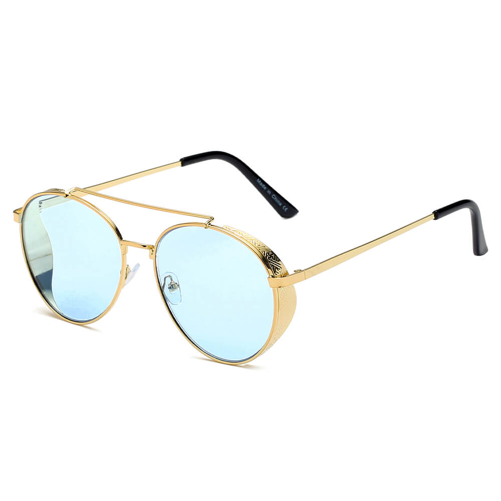 LAREDO Modern Aviator Brow Bar Fashion Sunglasses with metal frame and polycarbonate lenses, showcasing a stylish design.