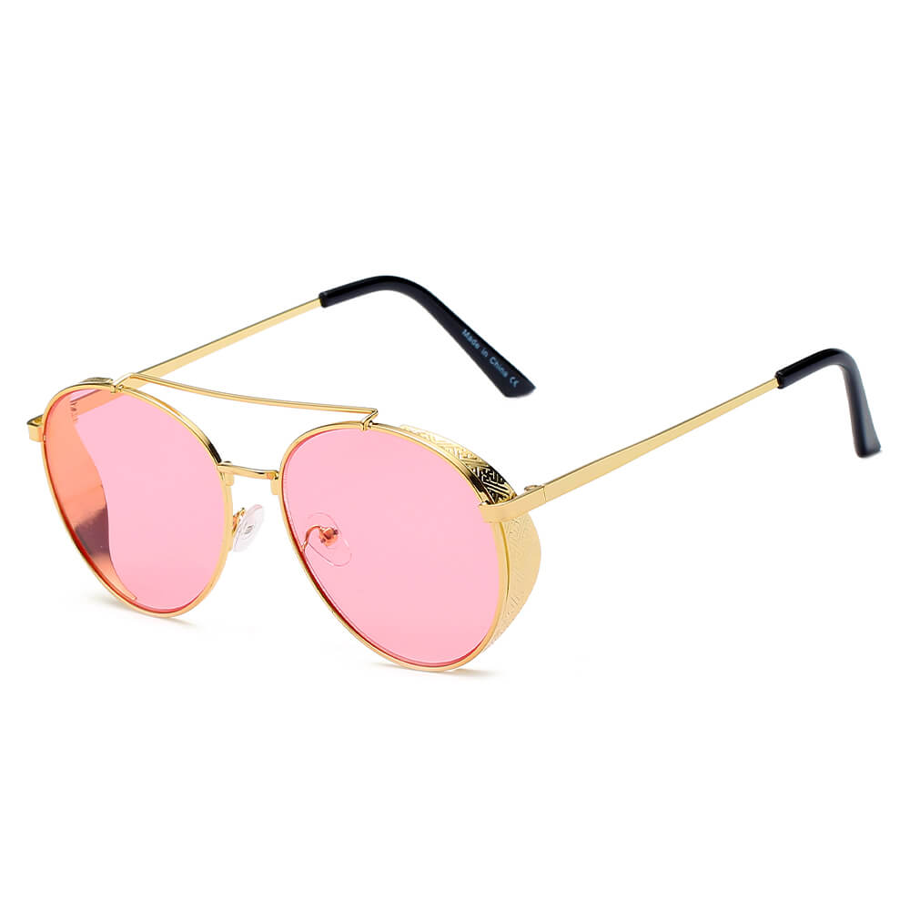 LAREDO Modern Aviator Brow Bar Fashion Sunglasses with metal frame and polycarbonate lenses, showcasing a stylish design.