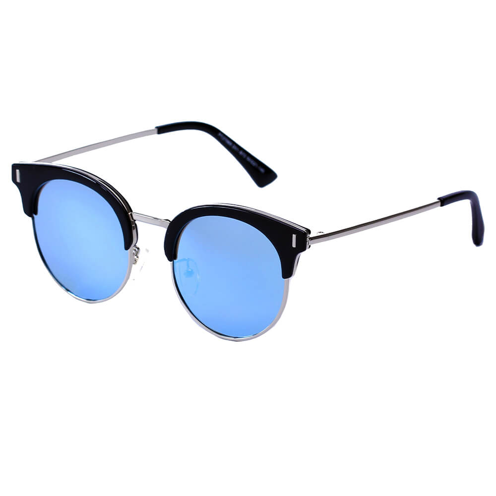 LATINA Women Round Cat Eye Fashion Sunglasses with a stylish metal frame and polarized lenses, perfect for fashionable women.