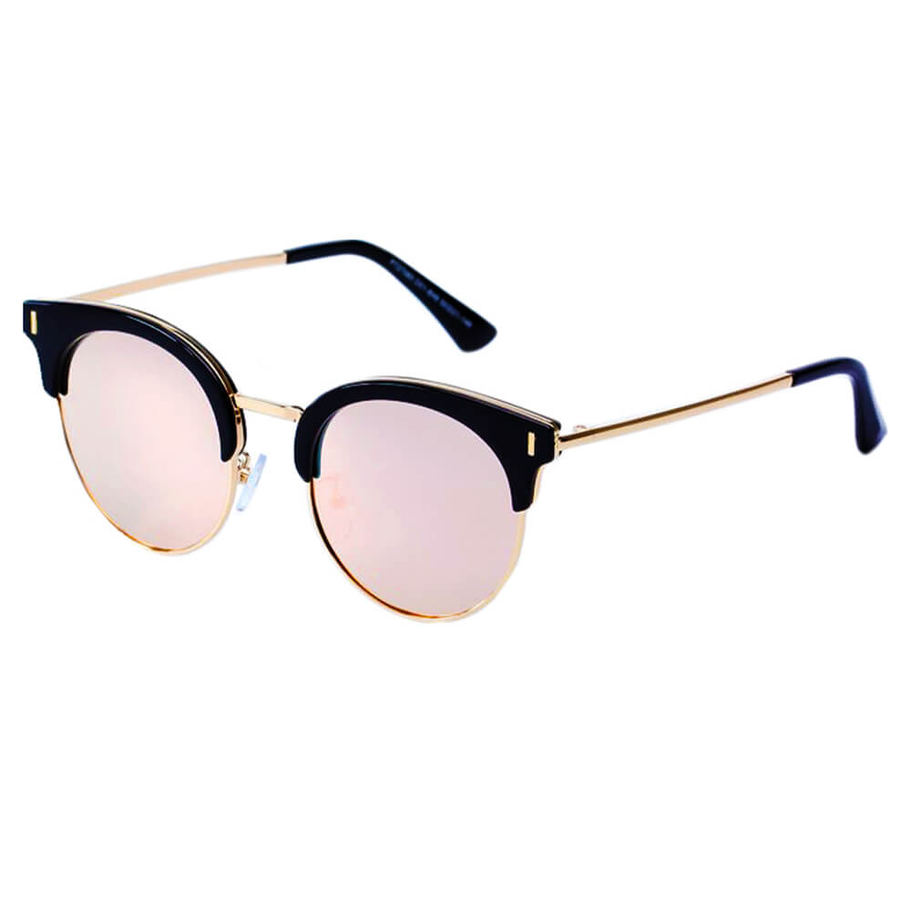 LATINA Women Round Cat Eye Fashion Sunglasses with a stylish metal frame and polarized lenses, perfect for fashionable women.