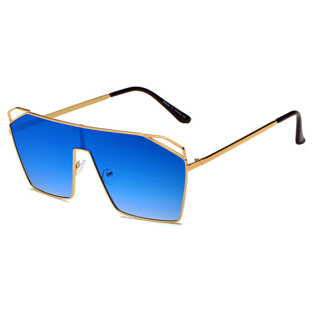 LAVAL S2071 Flat Top Metal Oversize Square Fashion Sunglasses with a sleek design and protective lenses.