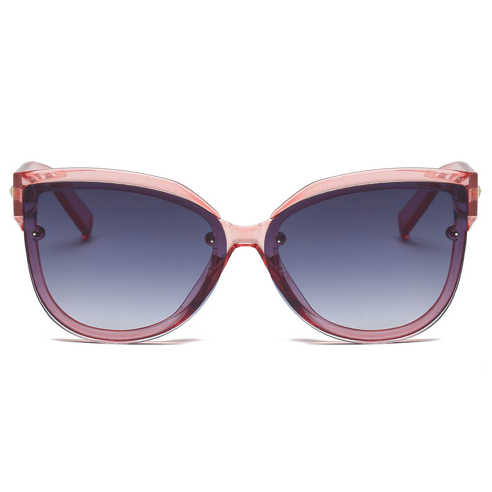 LENOIR Women Oversized Mirrored Cat Eye Sunglasses featuring a stylish oversized design with mirrored lenses and a durable plastic frame.