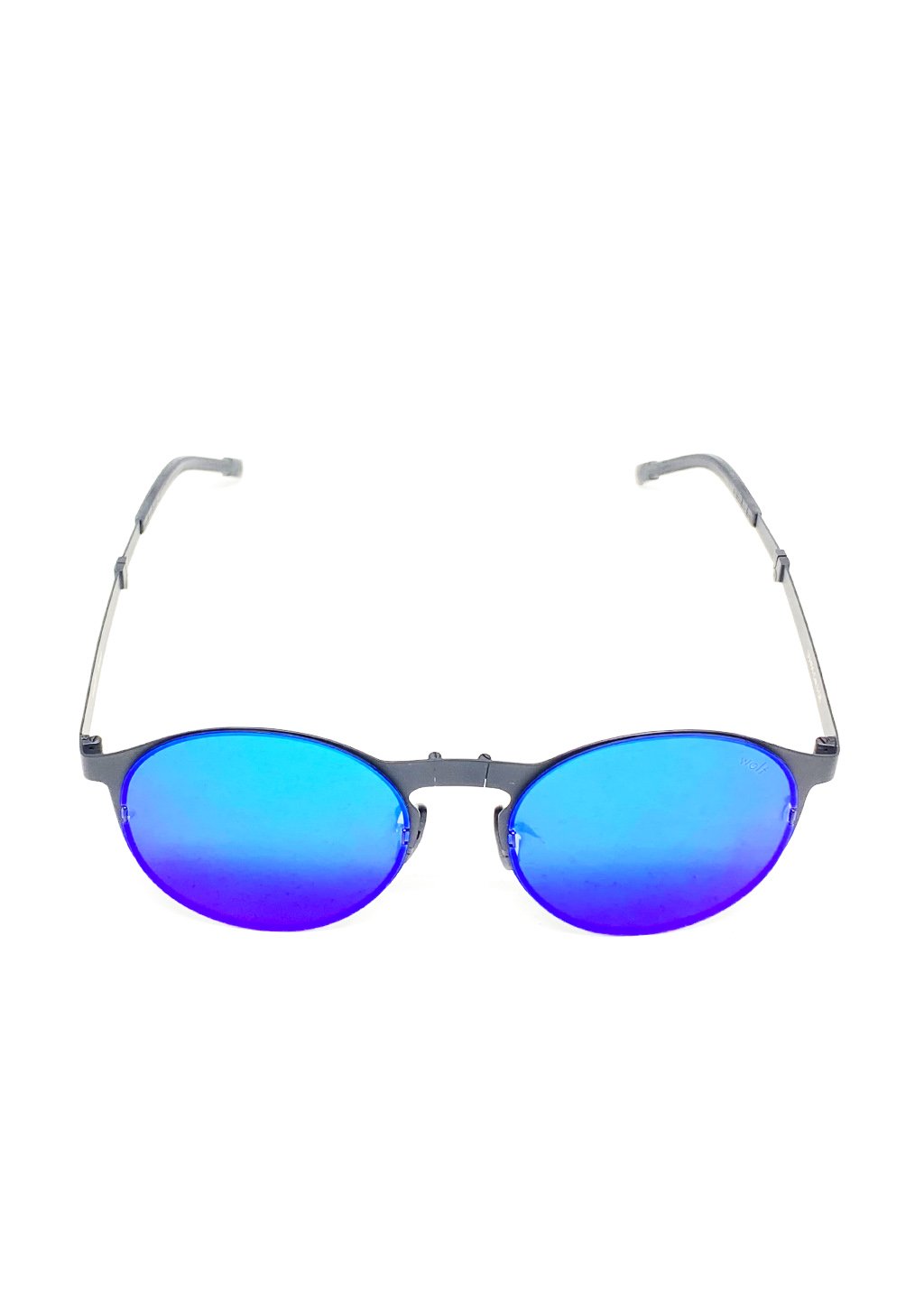 Looper foldable round sunglasses displayed with various frame colors and a stylish case.