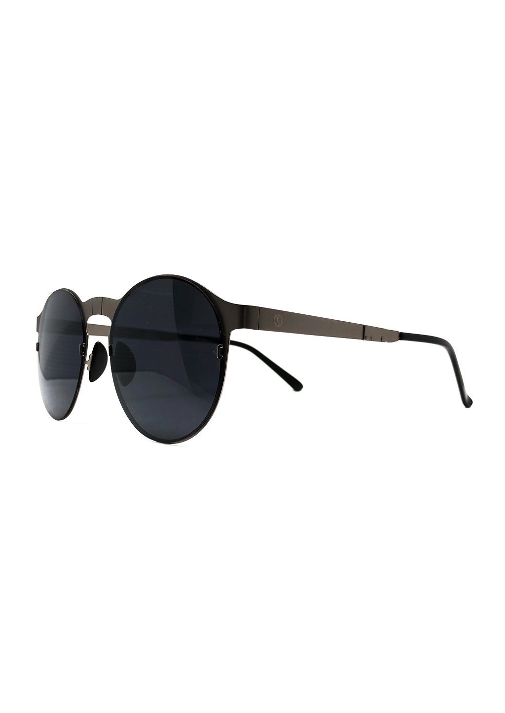 Looper foldable round sunglasses displayed with various frame colors and a stylish case.