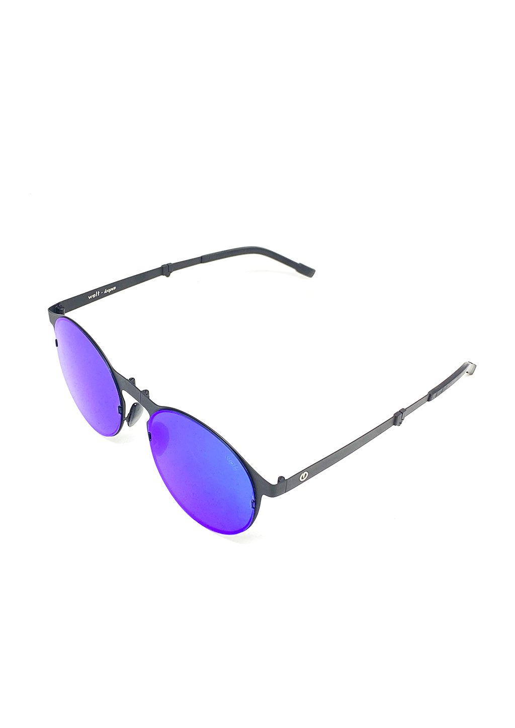 Looper foldable round sunglasses displayed with various frame colors and a stylish case.