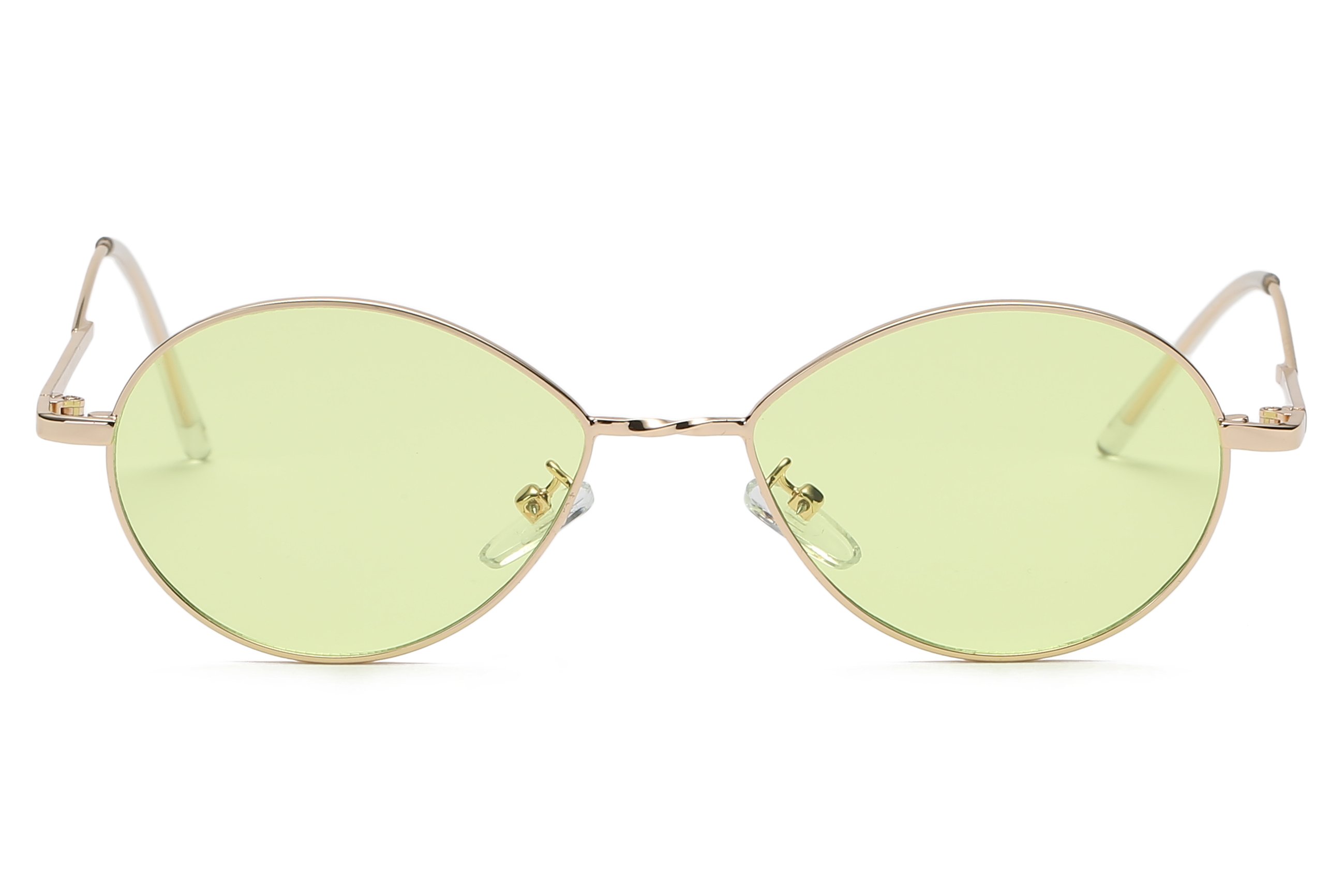 Marlowe Women Retro Vintage Metal Oval Round Fashion Sunglasses with a stylish metal frame and PC lenses, offering UV protection.