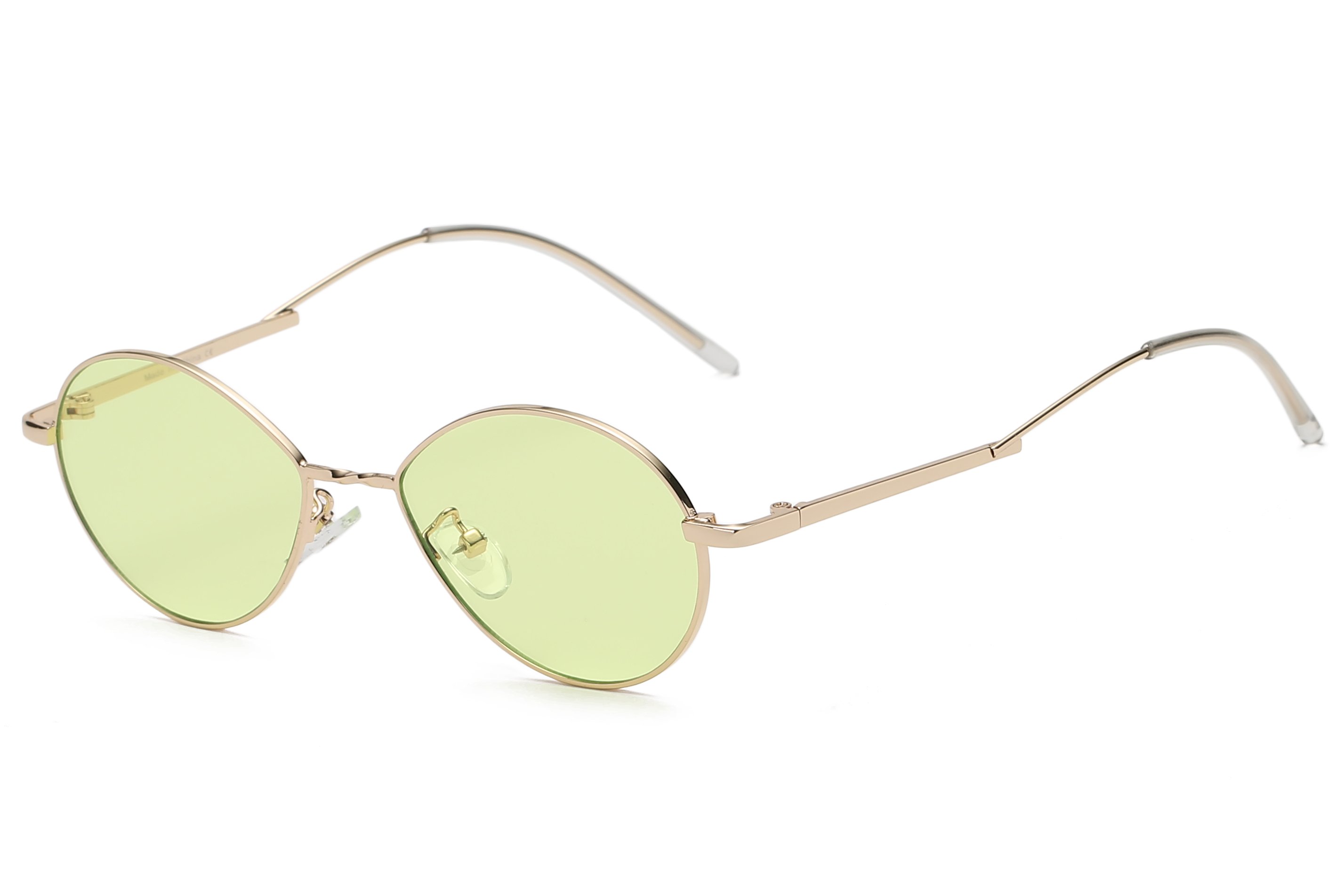 Marlowe Women Retro Vintage Metal Oval Round Fashion Sunglasses with a stylish metal frame and PC lenses, offering UV protection.