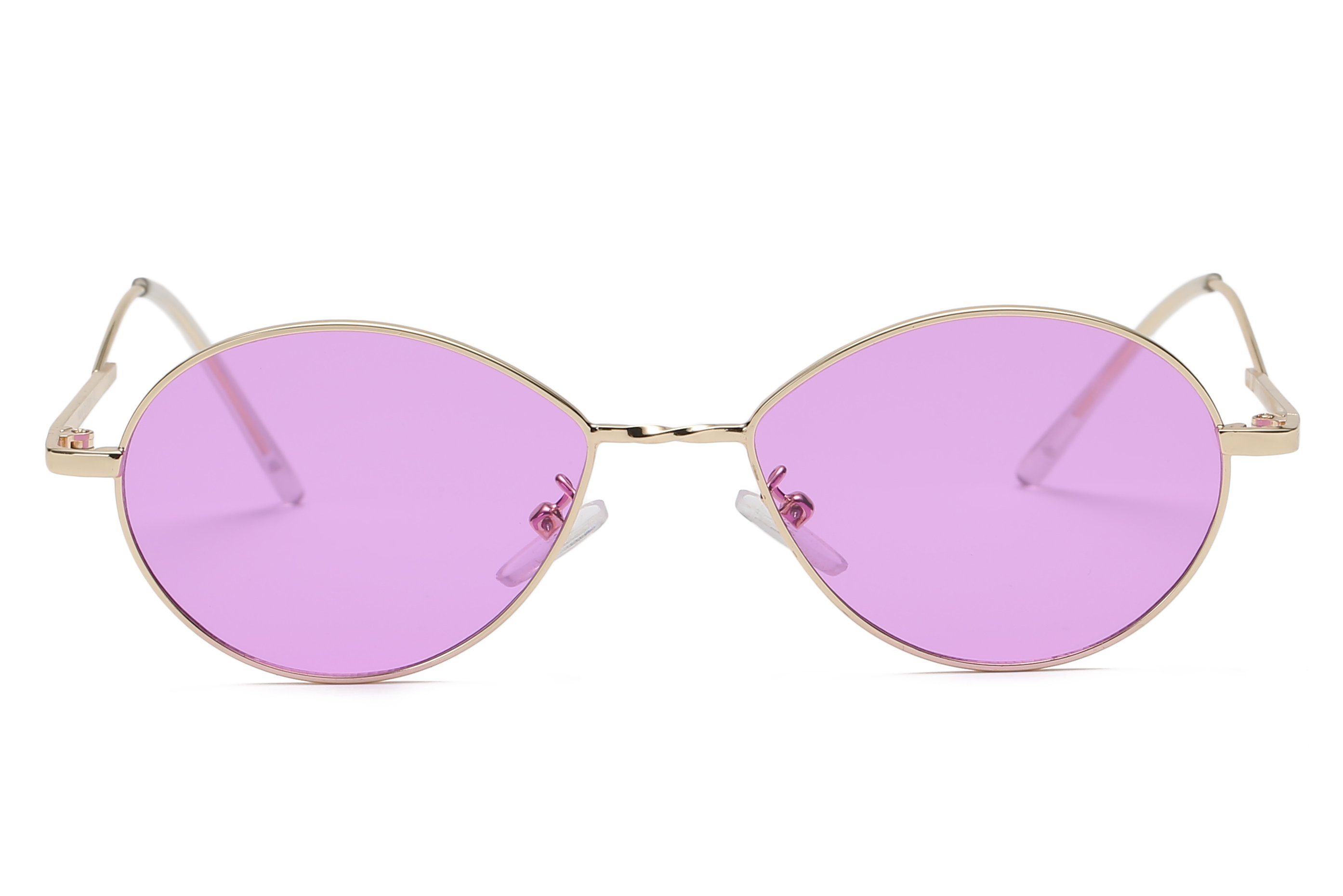 Marlowe Women Retro Vintage Metal Oval Round Fashion Sunglasses with a stylish metal frame and PC lenses, offering UV protection.