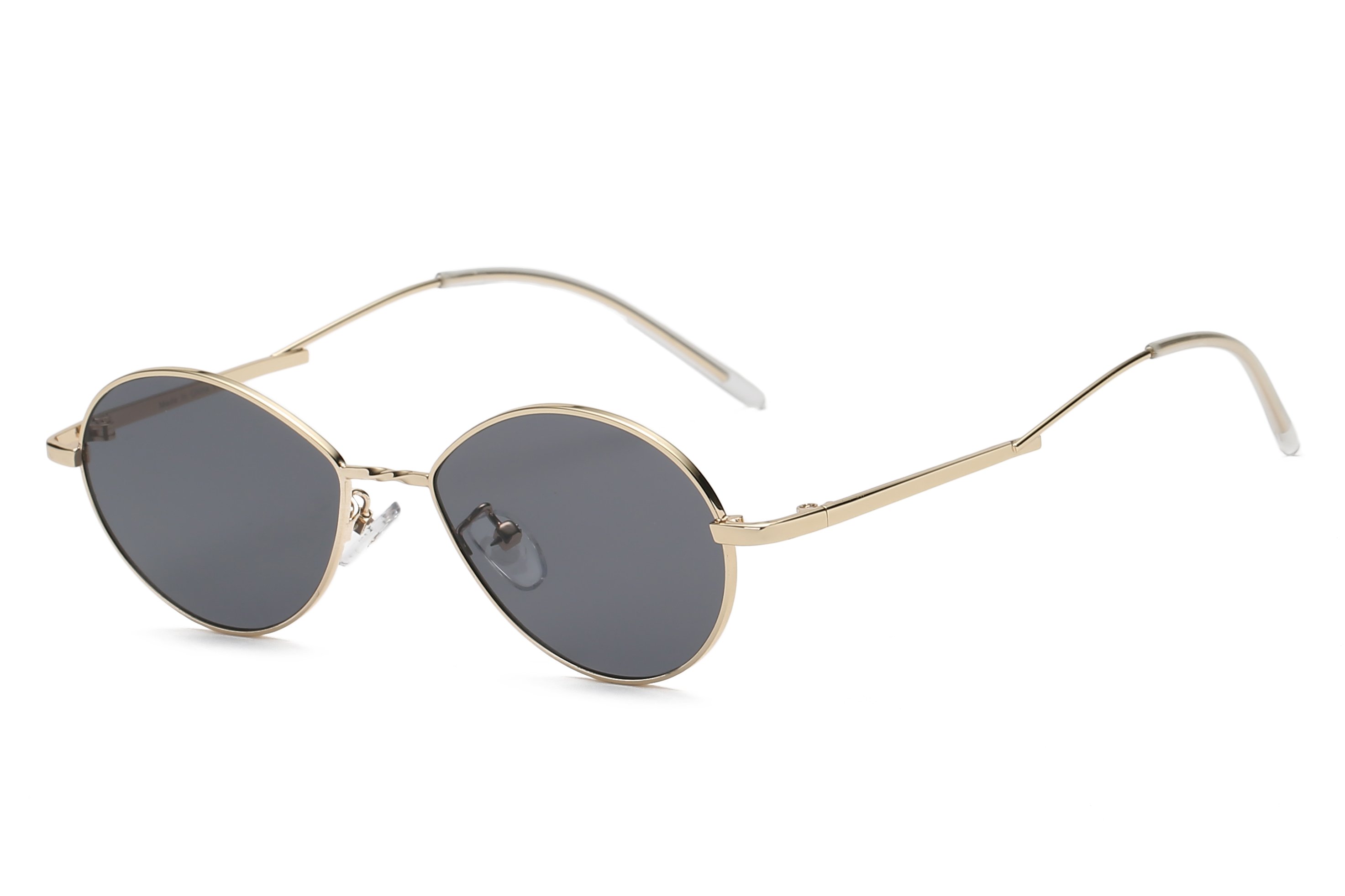 Marlowe Women Retro Vintage Metal Oval Round Fashion Sunglasses with a stylish metal frame and PC lenses, offering UV protection.