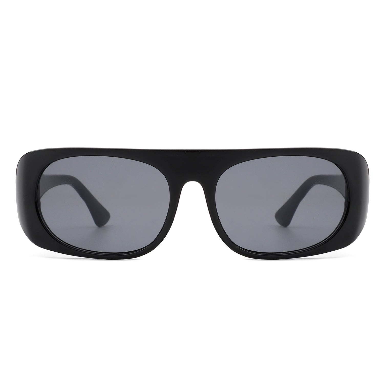 Midnites Rectangle Retro Oval Fashion Flat Top Vintage Sunglasses with plastic frame and PC lenses, offering stylish UV protection.