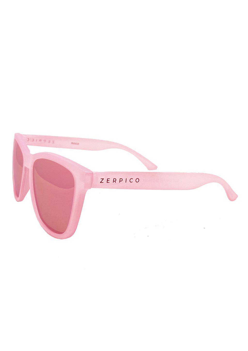 MOOD Wayfarer V2 Flamingo sunglasses with pink transparent frame and pink mirror lenses, perfect for stylish outdoor adventures.