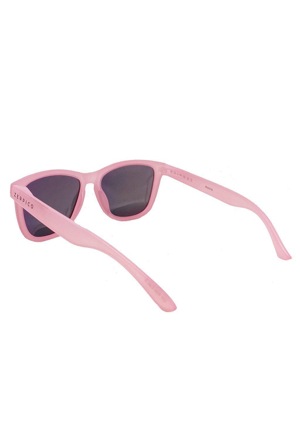 MOOD Wayfarer V2 Flamingo sunglasses with pink transparent frame and pink mirror lenses, perfect for stylish outdoor adventures.