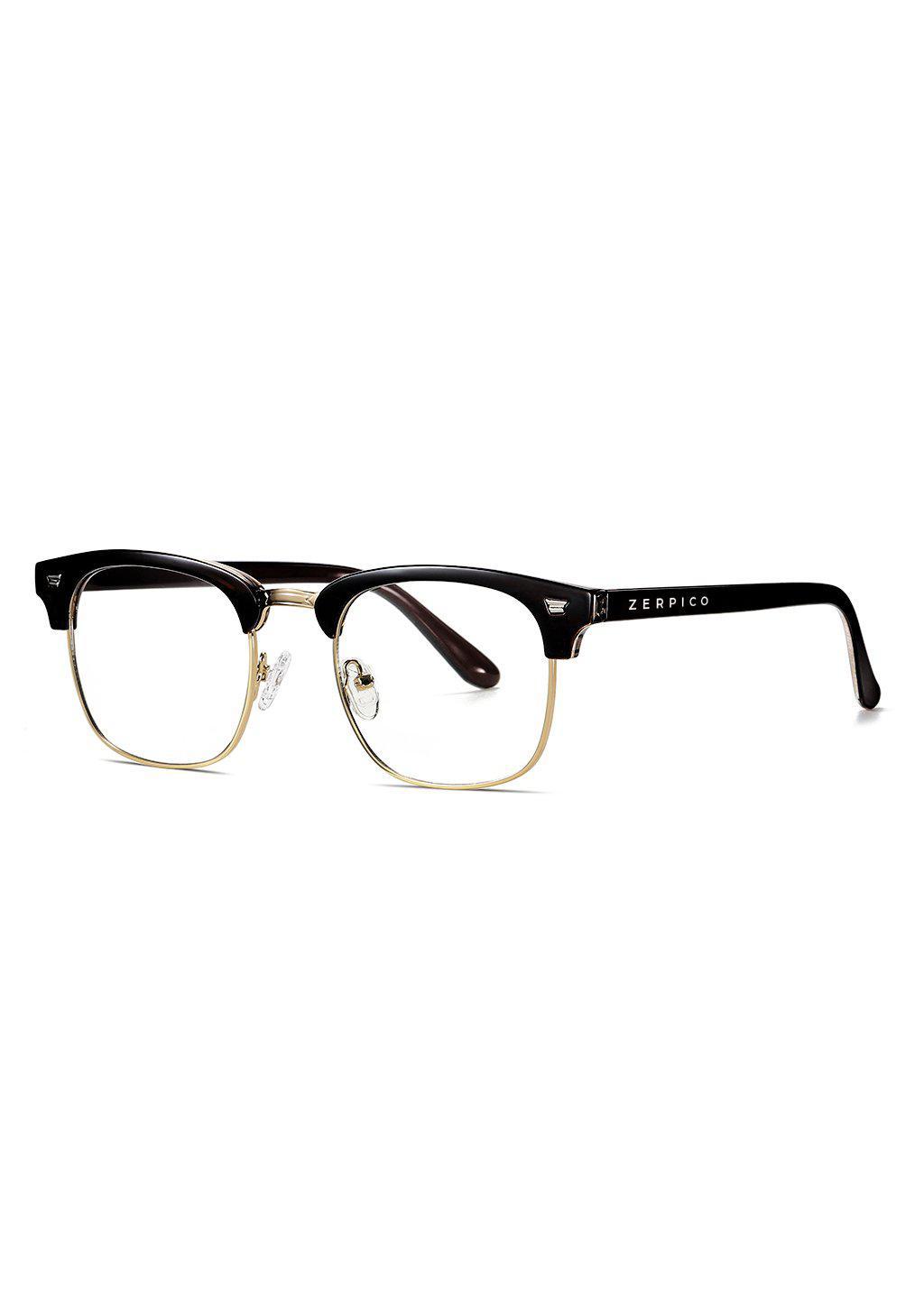 Nexus Ark blue-light glasses featuring a classic clubmaster design in black and gold.