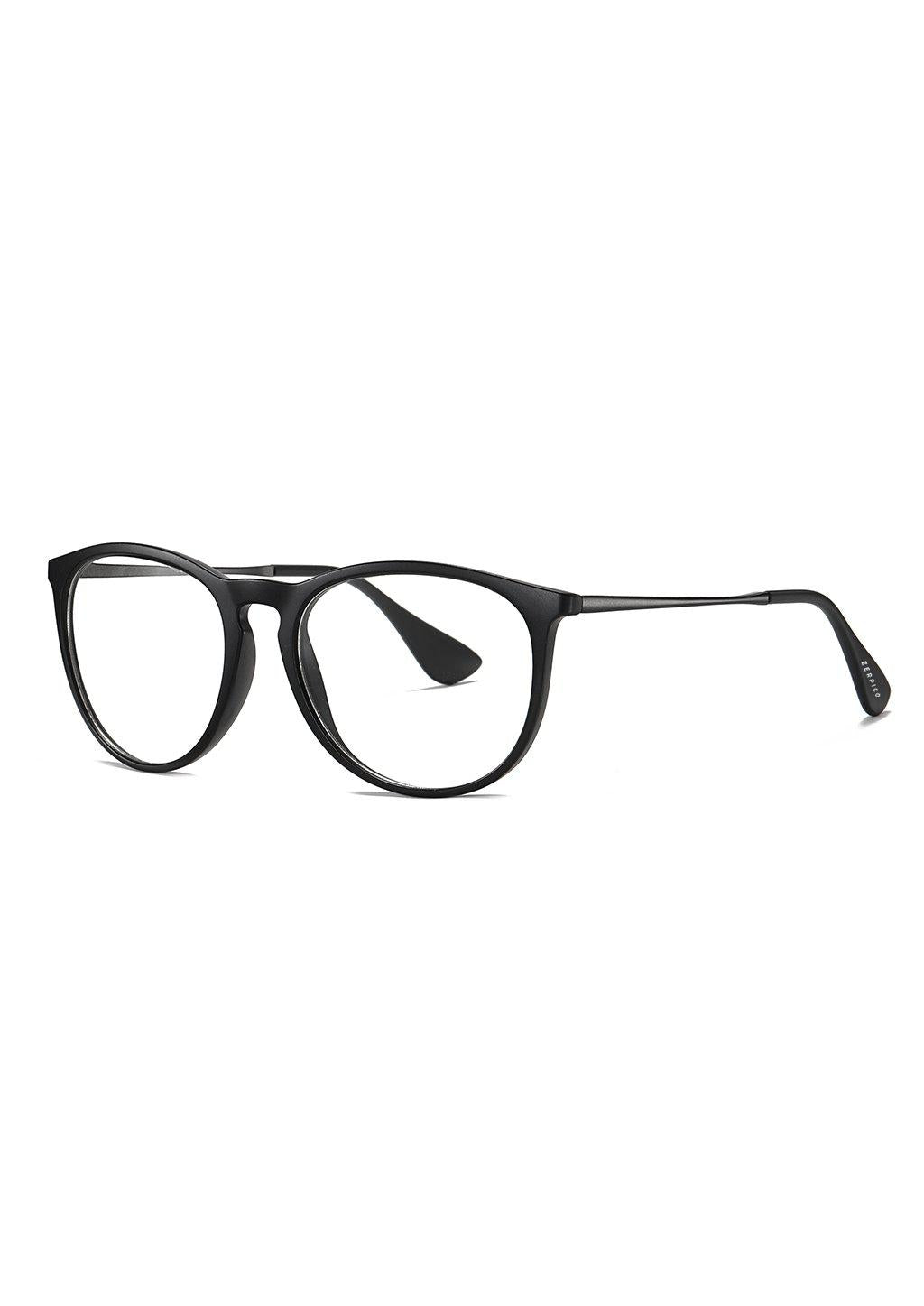 Nano anti blue-light glasses featuring a stylish cat-eye design, available in black, tortoise, and clear colors.