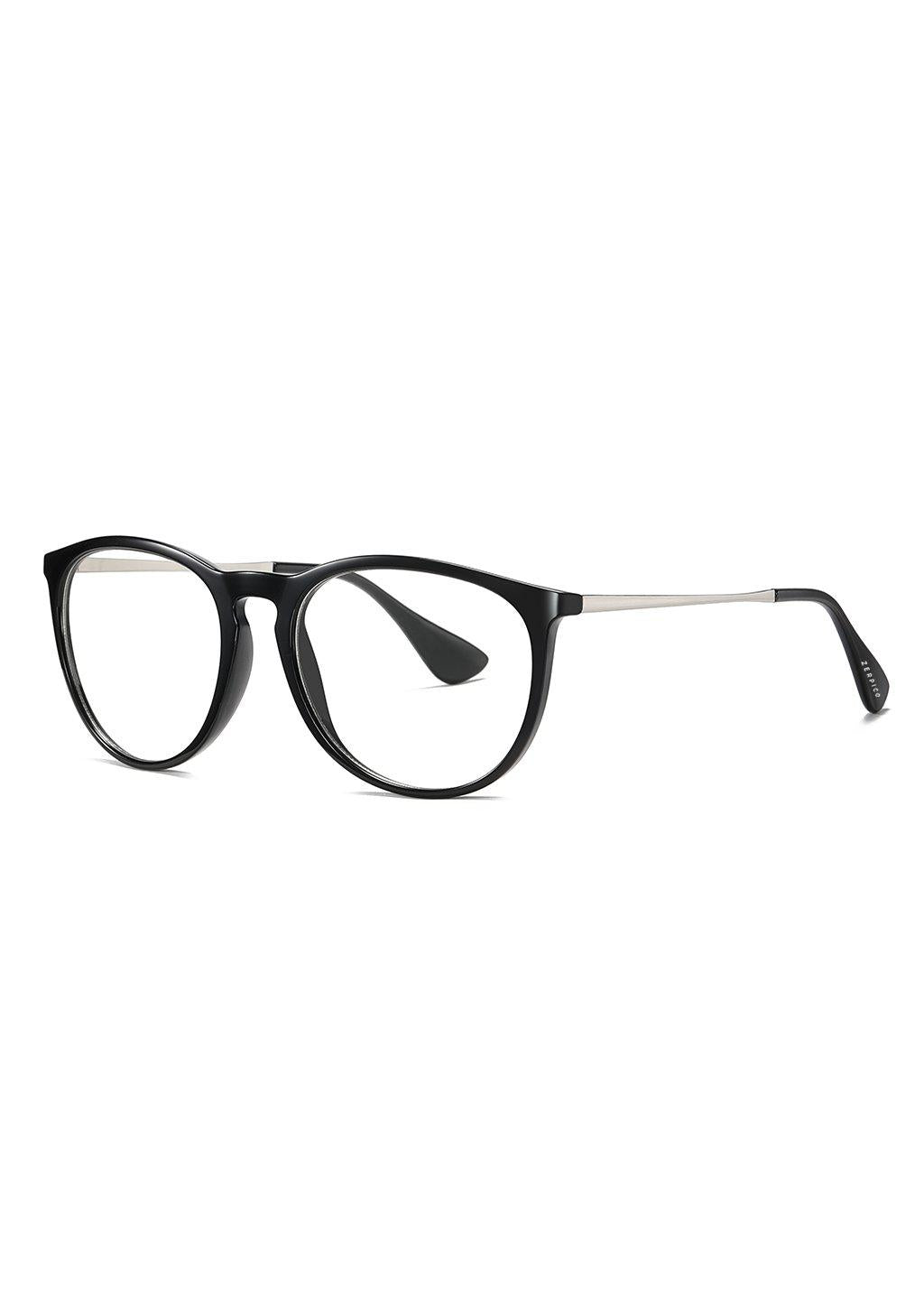 Nano anti blue-light glasses featuring a stylish cat-eye design, available in black, tortoise, and clear colors.